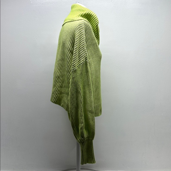 Becca Tilley x Bar III Sweater Cowl Neck Long Sleeve Knit Striped Neon Green XL - Picture 5 of 9